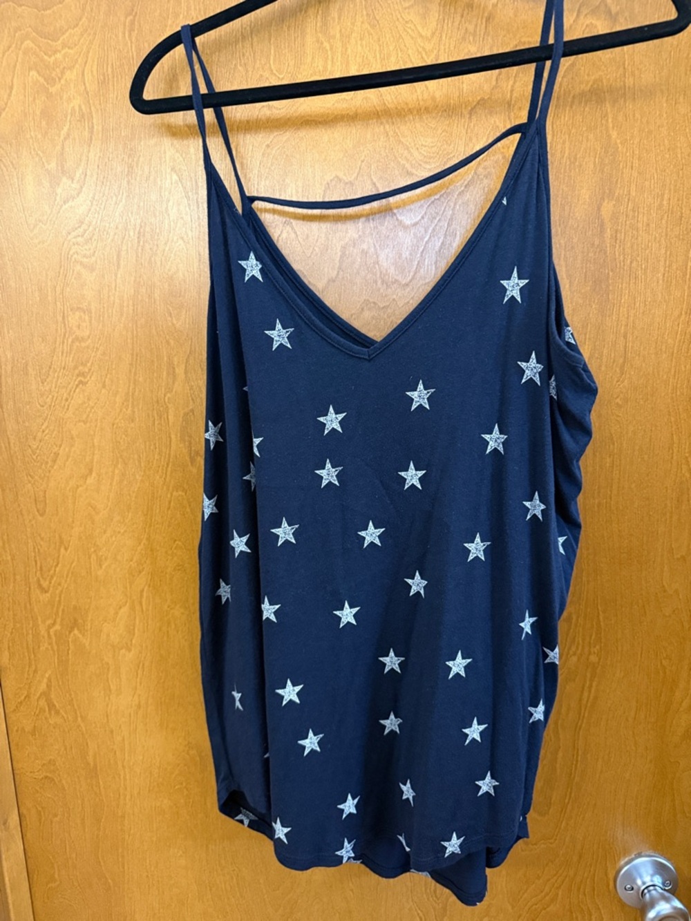 Shyanne Navy Star Print V-Neck Spaghetti Strap Tank